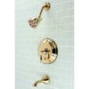 Kingston Brass Tub and Shower Faucet, Polished Brass, Wall Mount VB36320AL